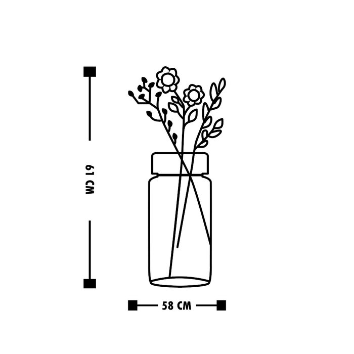 Wallity Flower 5 Escultura de pared metálica en negro Wallity Flower 5 Escultura de pared metálica en negro